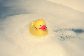 Ducky in Bath Water: Not too Hot! 